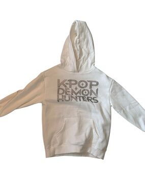 K Pop Demon Hunters White Sweatshirt Youth Girls New 9-10 Netflix Brazil NWT